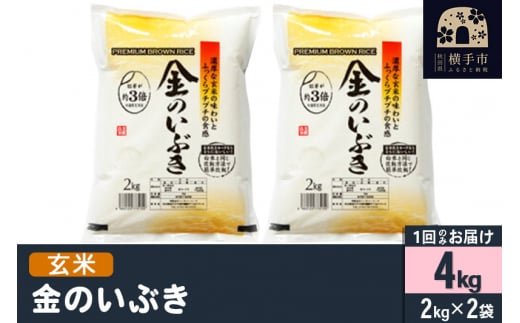 【令和5年産】【玄米】令和5年産 金のいぶき 4kg(2kg×2袋)