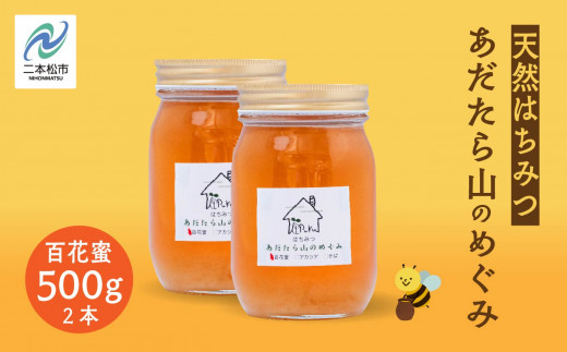 はちみつ（あだたら山のめぐみ） 百花蜜 500g×2本 ハチミツ 蜂蜜 自家