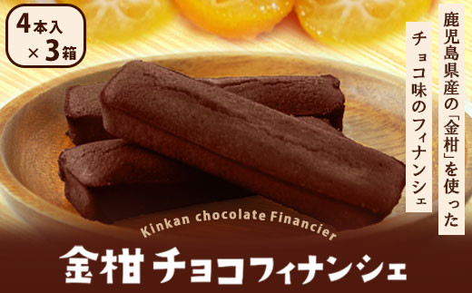 ZS-744 金柑チョコフィナンシェ 計12本（4本入り×3箱） - 鹿児島県薩摩