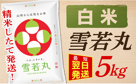 【最短翌日発送】【令和5年産】【白米】山形県産雪若丸5kg