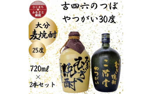 大分むぎ焼酎 二階堂吉四六つぼ25度とやつがい30度(720ml)2本セット