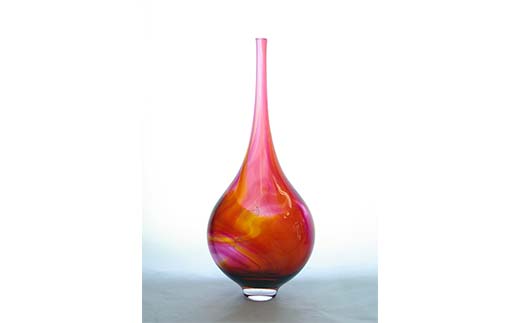 ふるさと納税 「夕映え」花入れ＜ガラス作家 西川　慎＞ F6L-127 山口県山陽小野田市 ギフト用「夕映え」鶴首花入れ＜ガラス作家 西川 慎＞ F6L-131 楽天