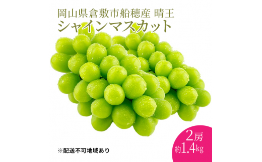 ぶどう 2024年 先行予約 シャインマスカット 晴王 2房 合計約1.4kg 岡山県産 葡萄 ブドウ ギフト ハレノフルーツ 皮ごと食べる  みずみずしい [№5735-1964] - 岡山県瀬戸内市｜ふるさとチョイス - ふるさと納税サイト