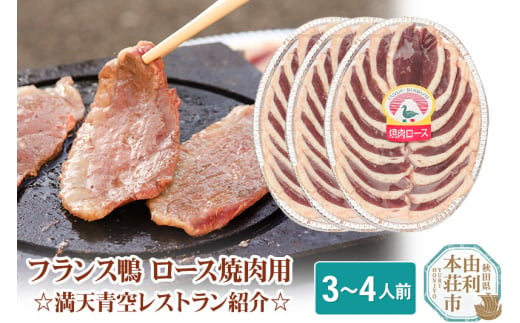 国産 フランス鴨 ロース焼き肉・しゃぶしゃぶ用 200g×3パック - 秋田県
