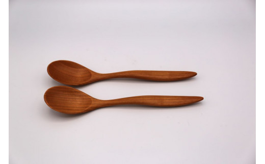 北海道産 天然木の手づくり デザートスプーン 5本セット（かばの木