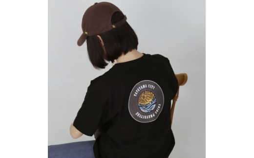 ふるさと納税 服 女 千葉県 館山市 バックプリント 館山市 マンホールTシャツ 黒 Lサイズ 1489890 バックプリント 館山市 マンホールTシャツ 黒 Lサイズ【1489890