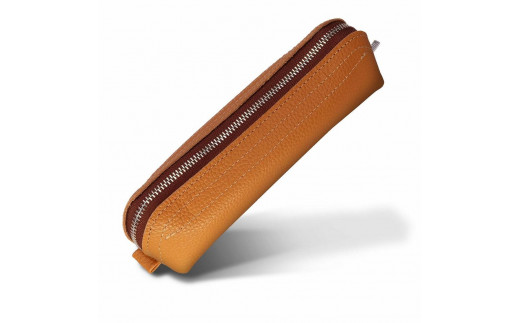 革工房いんのしま 牛革ファスナーペンケース5本挿し【色:キャメル