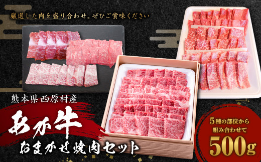 【熊本県西原村】あか牛 おまかせ 焼肉 セット 500g