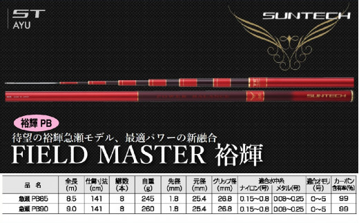 日本製・鮎竿】FIELD MASTER 裕輝 急瀬 PB 90（367-2） - 兵庫県西脇市｜ふるさとチョイス - ふるさと納税サイト