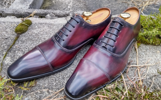 PM750 ワイン】24.5cm パティーヌ仕上げ ドレスシューズ - 千葉県松戸  