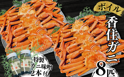 本場香住漁港であがった！香住ガニセット8匹入り 三七十特製カニ味噌2
