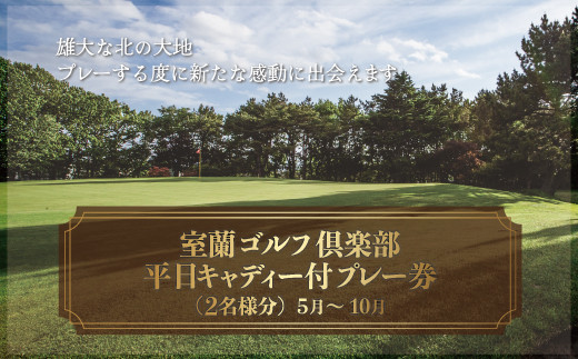 室蘭ゴルフ倶楽部 平日キャディー付プレー券（2名様分）【5月～10月】 【 ふるさと納税 人気 おすすめ ランキング 北海道 室蘭 ゴルフ 白鳥コース  キャディー セルフ プレー 券 特別 体験 レジャー アトラクション 旅行 北海道 室蘭市 送料無料 】 MROAI001 - 北海道室蘭 ...