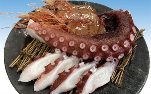 【北海道増毛町】7-013-006 柔らか蒸しヤナギタコとボタンエビ 各500g