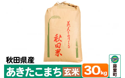 秋田県産 あきたこまち【玄米】30kg×1袋