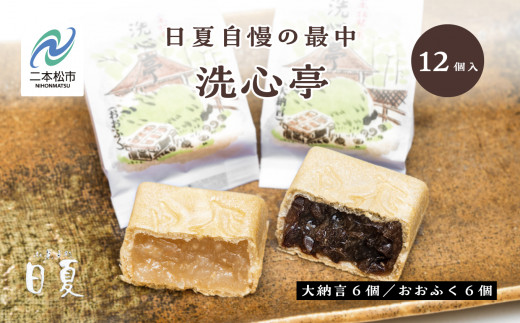 日夏自慢の最中 洗心亭（大納言6個／おおふく6個） もなか 最中 和菓子