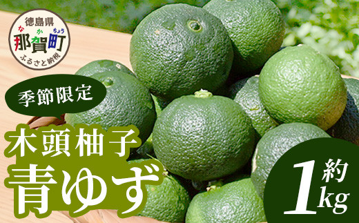 【先行受付・期間限定】徳島県那賀町産 木頭ゆず 青ゆず 1Kg (約12個) 【8月下旬頃より発送】徳島 木頭地区 栽培期間中農薬・化学肥料不使用 柚子  ユズ 青柚子 黄金の村 国産 新鮮 薬味 柑橘 産地直送 OM-135 - 徳島県那賀町