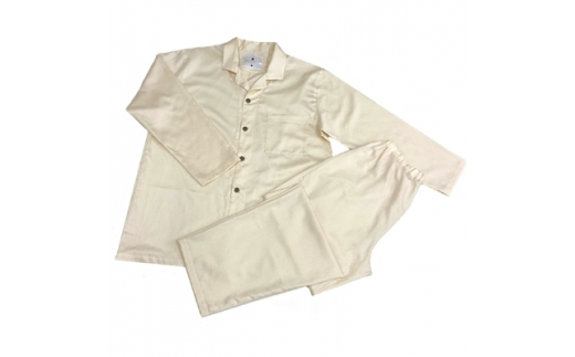 【大阪府和泉市】パジャマ(男女兼用XLサイズ)&ダウンピロー(羽毛枕)&ピローケース2枚 カラー サンド【1144820】