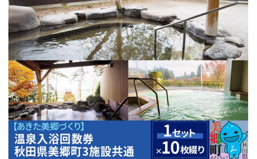 温泉入浴回数券（10枚綴り×1セット）秋田県美郷町3施設共通 - 秋田県