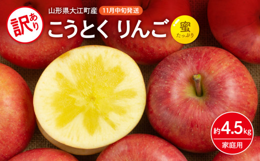 先行予約》訳ありこうとくりんご約4.5kg 【2024年11月中旬頃～発送予定】【大江町産・山形りんご・大地農産・11月・12月】 【028-025】  - 山形県大江町｜ふるさとチョイス - ふるさと納税サイト