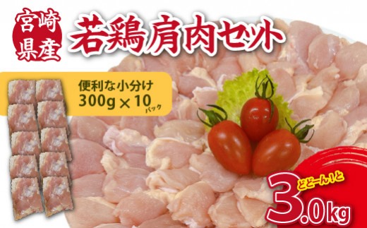 やわらか新食感】宮崎県産若鶏肩肉3kgセット（300g×10P 希少部位 国産 安心安全 鶏肉 若鶏 冷凍） 宮崎県小林市｜ふるさとチョイス  ふるさと納税サイト