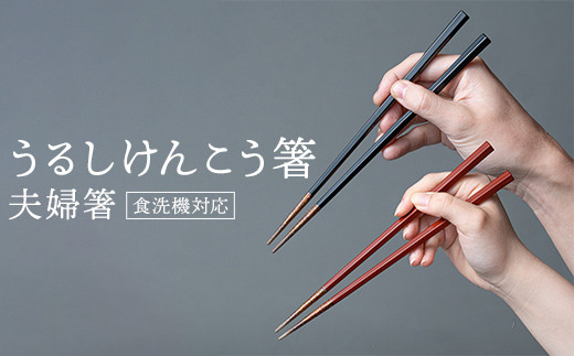 華正工房 うるしけんこう箸 食洗機対応 ペア (夫婦箸) 化粧箱入り F6P