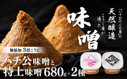 秋田味噌「ハチ公」「特上」セット 45P4002 / 国産 国産大豆 東北 秋田