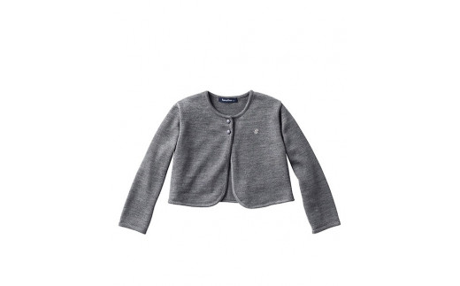 6-160 【ファミリア】ポレロ 刺繍入り サイズ100・110・120cm グレー  