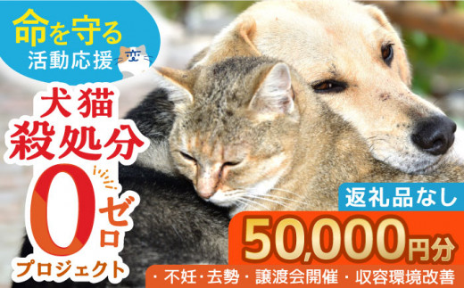 お礼の品なし】犬猫殺処分ゼロプロジェクト＜50,000円＞長崎県ふるさと