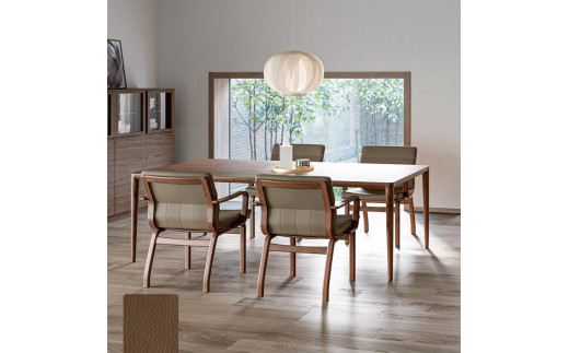 旭川家具 カンディハウス CLテーブル210×95LDラベンダーD アーム  