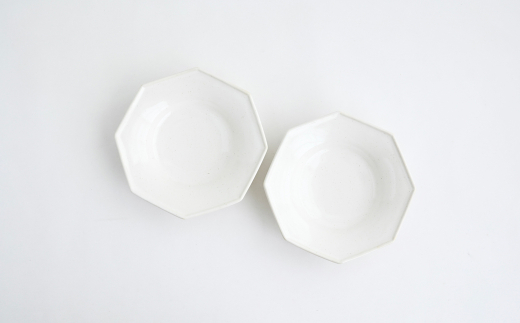 Awabi wear アワビウェア 八角皿 二枚セット Awabi ware】八角中深皿 ペアセット（白磁×2） 《決済から3ヶ月前後で