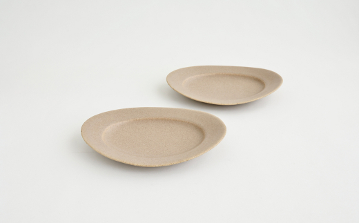 Awabi ware】 オーバル皿S ペアセット （ベージュ×2） 《決済から3