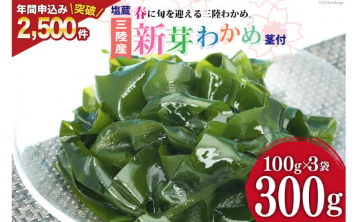 漁師さんからのおすそわけ】新芽わかめ 300g(約100g×3袋) [かわむら家 宮城県 気仙沼市 20564375] わかめ ワカメ 若芽 海藻  国産 三陸 味噌汁 小分け 三陸わかめ - 宮城県気仙沼市｜ふるさとチョイス - ふるさと納税サイト