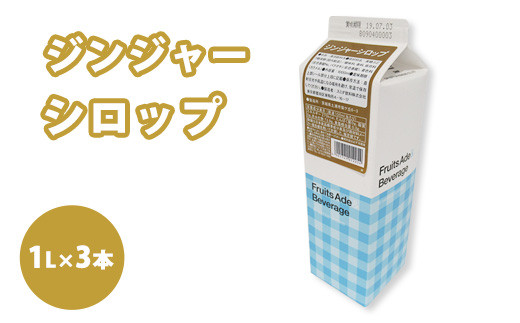 シロップ ジンジャーシロップ スミダ飲料 1000ml （1L） ×3本 ※離島へ