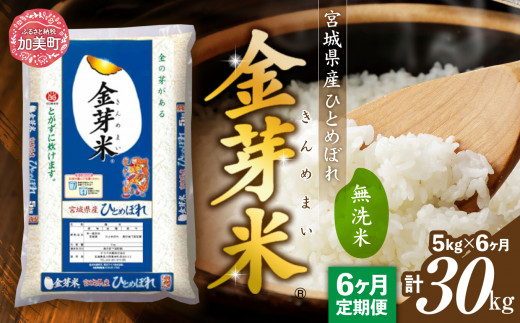 定期便 6回】米 令和5年度産 宮城県産 金芽米 ひとめぼれ 無洗米 計 30kg ( 5kg × 6回 ) お米 こめ コメ 精米 白米 きんめまい  - 宮城県加美町｜ふるさとチョイス - ふるさと納税サイト