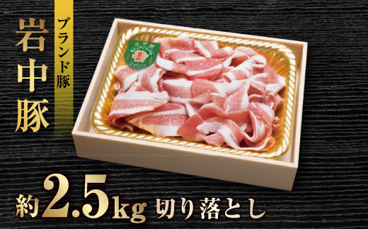 ブランド豚 岩中豚 贅沢な切り落とし 約2.5kg 豚肉 少量パック 小分け