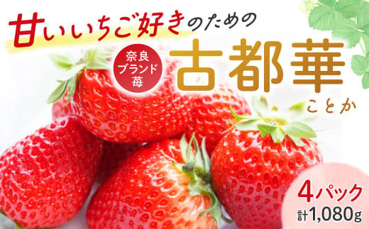 予約販売開始！】厳選 大ちゃんの 古都華（２７０ｇ入×４パック）限定出荷 いちご 苺 奈良ブランド苺 イチゴ ブランド 古都華 大粒 苺 旬 産地 直送  フレッシュ フルーツ 果物 国産 ベリー 贈答用 プレゼント 人気苺 ふるさと納税苺 ふるさと苺 furusato苺 おすすめ苺 ...