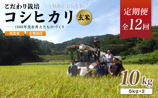 定期便12回】有機栽培コシヒカリ玄米 10kg 京都府産 低農薬 毎月お届け 12ヶ月 【 米 10キロ 玄米 こめ コメ お米 おこめ こしひかり  食物繊維 栄養 真空パック 井上吉夫 米農家 有機栽培米 有機栽培 農家直送 減農薬 綾部市 京都府 】 - 京都府綾部市｜ふるさとチョイス ...