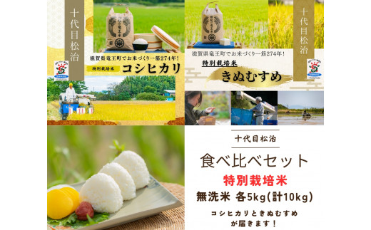 新米予約】 コシヒカリ きぬむすめ 食べ比べ 無洗米 各5kg 計10kg ( 令和6年産 先行予約 新米 無洗米 5kg 10kg 2品種 お米  おこめ ごはん 米 特別栽培米 ブランド米 ライス こだわり米 ギフト 国産 縁起の竜王米 滋賀県竜王町 ) - 滋賀県竜王町｜ふるさとチョイス ...