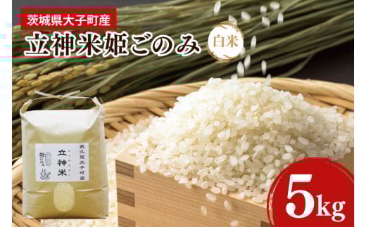 【茨城県大子町】【新米】令和7年産 立神米「姫ごのみ」(白米)5kg|茨城県 大子町 コシヒカリ 米 コンテスト 受賞 生産者 大子産米 産地直送(BT045-1)