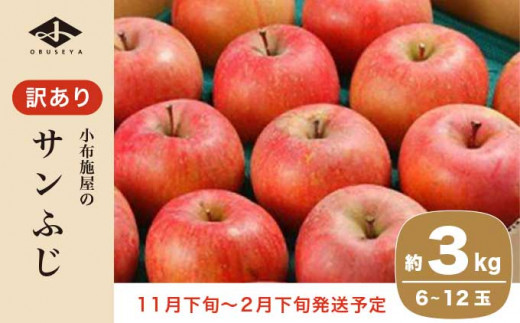 訳あり】 サンふじ 約3kg 6～12玉 ［小布施屋］ りんご 林檎 リンゴ 不揃い 規格外 果物 フルーツ 生産者応援 支援 家庭用 令和6年産  【2024年11月下旬～2025年2月下旬発送】 ［B-71］ - 長野県小布施町｜ふるさとチョイス - ふるさと納税サイト