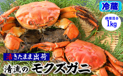 天然 活モクズガニ 約1kg 兵庫県新温泉町 【1243508】 - 兵庫県新温泉