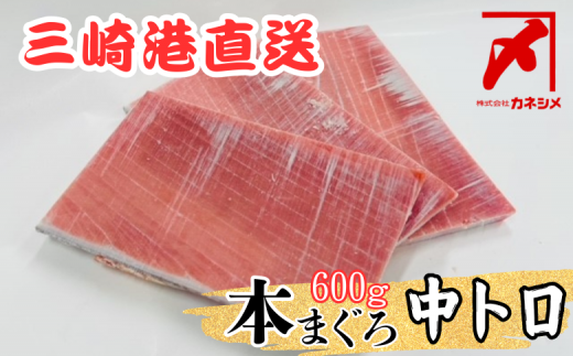 【神奈川県三浦市】三崎マグロ 卸問屋カネシメの本鮪 中トロ 600g M070-005