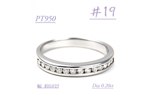 Pt950 ダイヤモンド 一文字リング ( 0.20ct )