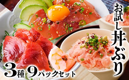 お試し丼ぶり3種9パックセット A0-63_ 鰹 かつお マグロ 鮪 ネギトロ 