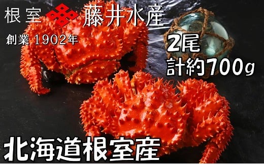 【北海道根室市】G-42010【12/21まで年内配送】 【北海道根室産】<鮭匠ふじい>ボイル花咲がに2尾(計約700g)