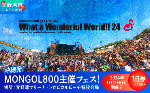 モンパチフェス What a Wonderful World 24 MONGOL800 ga FESTIVAL DAY2 11月3日（日） 1日券  フェスチケット - 沖縄県宜野湾市｜ふるさとチョイス - ふるさと納税サイト