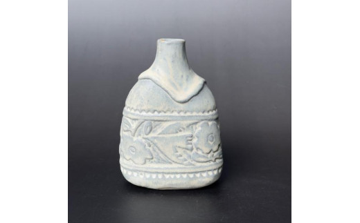 益子焼 鳥と花模様の一輪ざし | 栃木県 伝統工芸品 美術品 1点