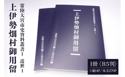 常陸大宮市史資料叢書1 近世1 上伊勢畑村御用留 1冊 書き留め