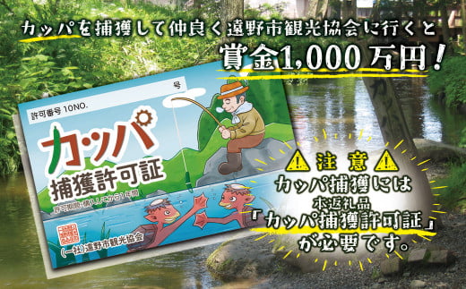 カッパ捕獲許可証 / カッパを捕獲して、仲良く遠野市観光協会に行くと、賞金1,000万円！ - 岩手県遠野市｜ふるさとチョイス - ふるさと納税サイト
