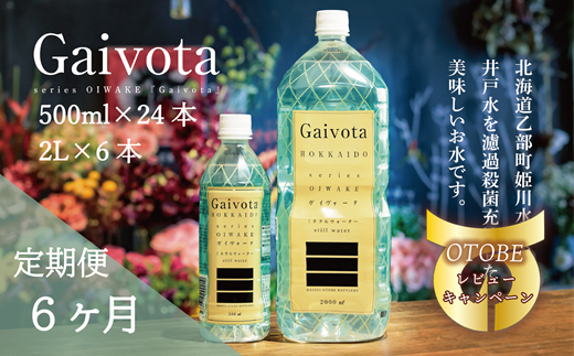 Gaivota 1箱（500ml×24本/箱）+1箱（2L×6本/箱＞北のハイグレード食品 天然シリカ水 ミネラルウォーター 軟水 北海道産 北海道  乙部町 天然水 美容 ケイ素 無添加 シリカ ガイヴォータ 美肌 ミネラル 口当たり まろやか 備蓄 災害用 非常用 - 北海道乙部町｜ふるさと ...